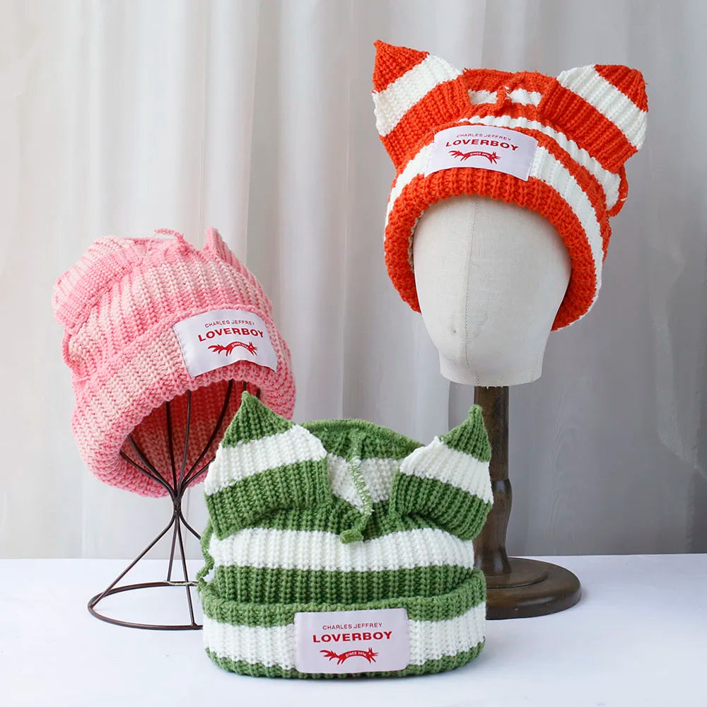 Hat Crochet Knitted Hat Costume Beanie Hats Colorful stripes