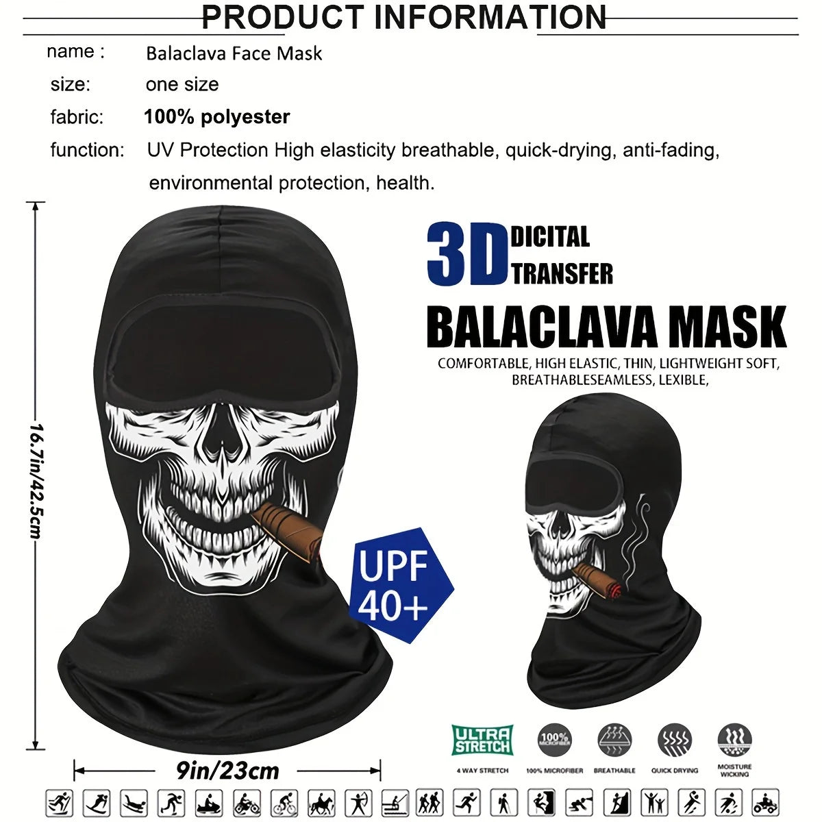 1pc Balaclava Face Mask Clown Ghost Skull Mask