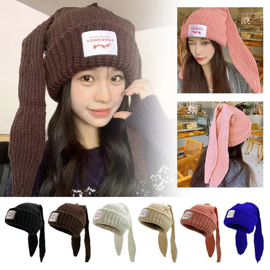 Rabbit Ears Knitted Wool Hat